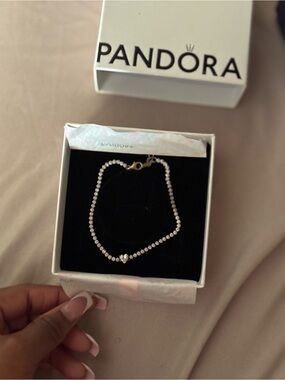 Pandora Gold Heart Tennis Bracelet